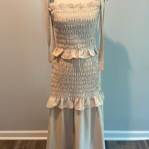 Free the Roses Cream Ruffle Maxi Dress